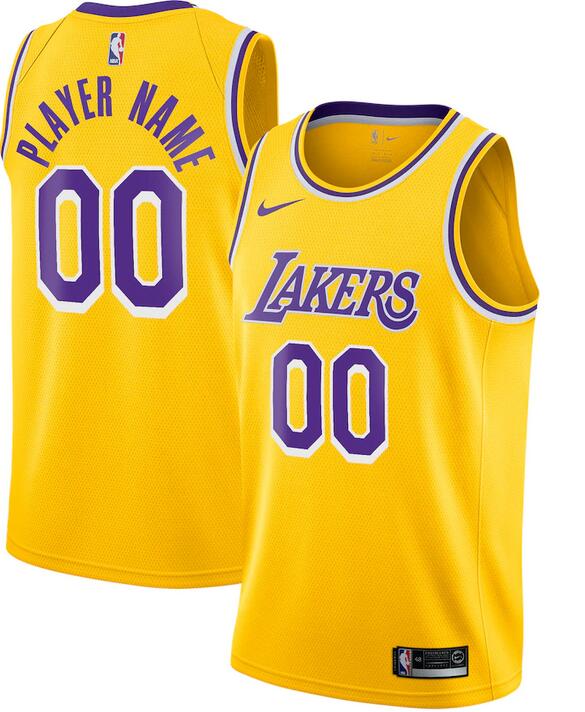 Los Angeles Lakers Nike Custom Swingman Jersey Gold Icon Edition Men NBA jerseys